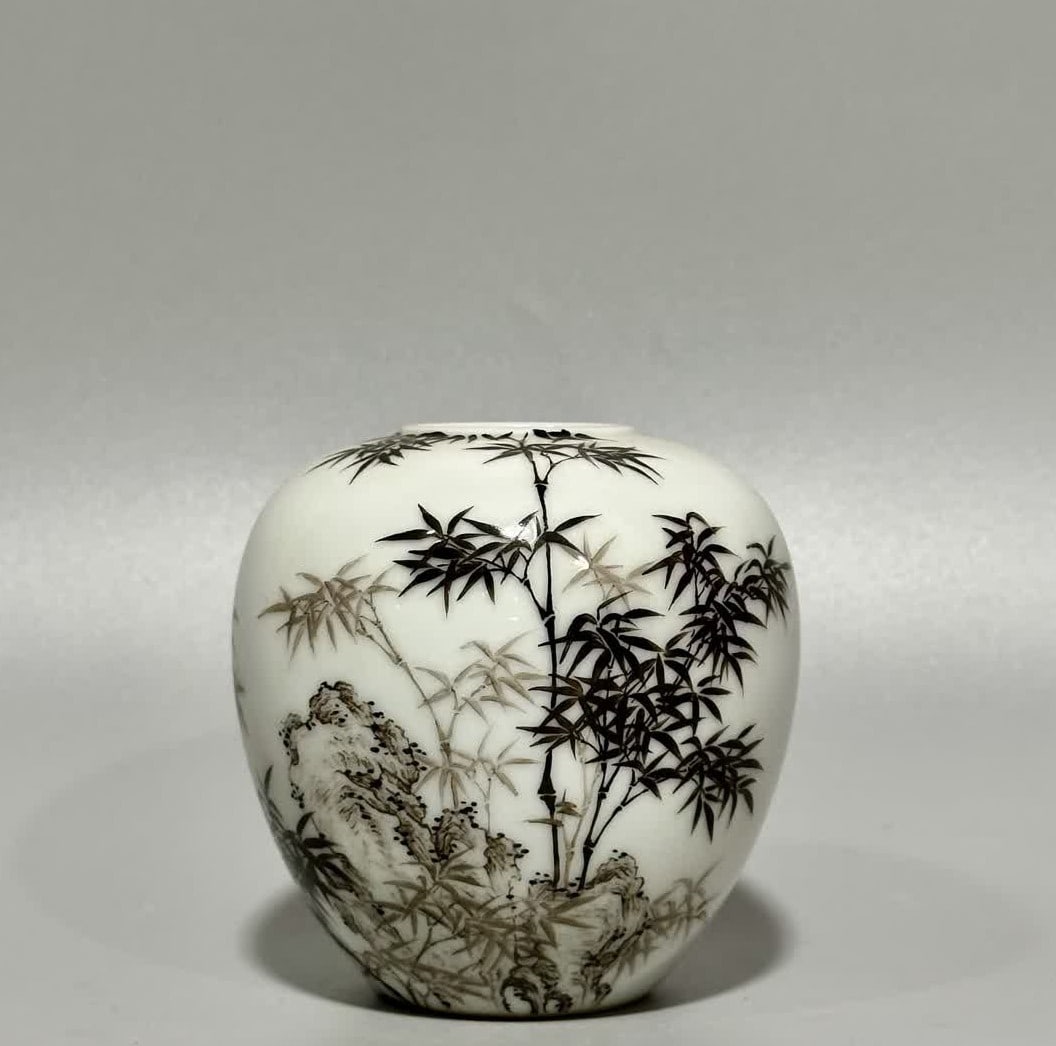 A Yongzheng imperial black bamboo forest jar (1 of 9)