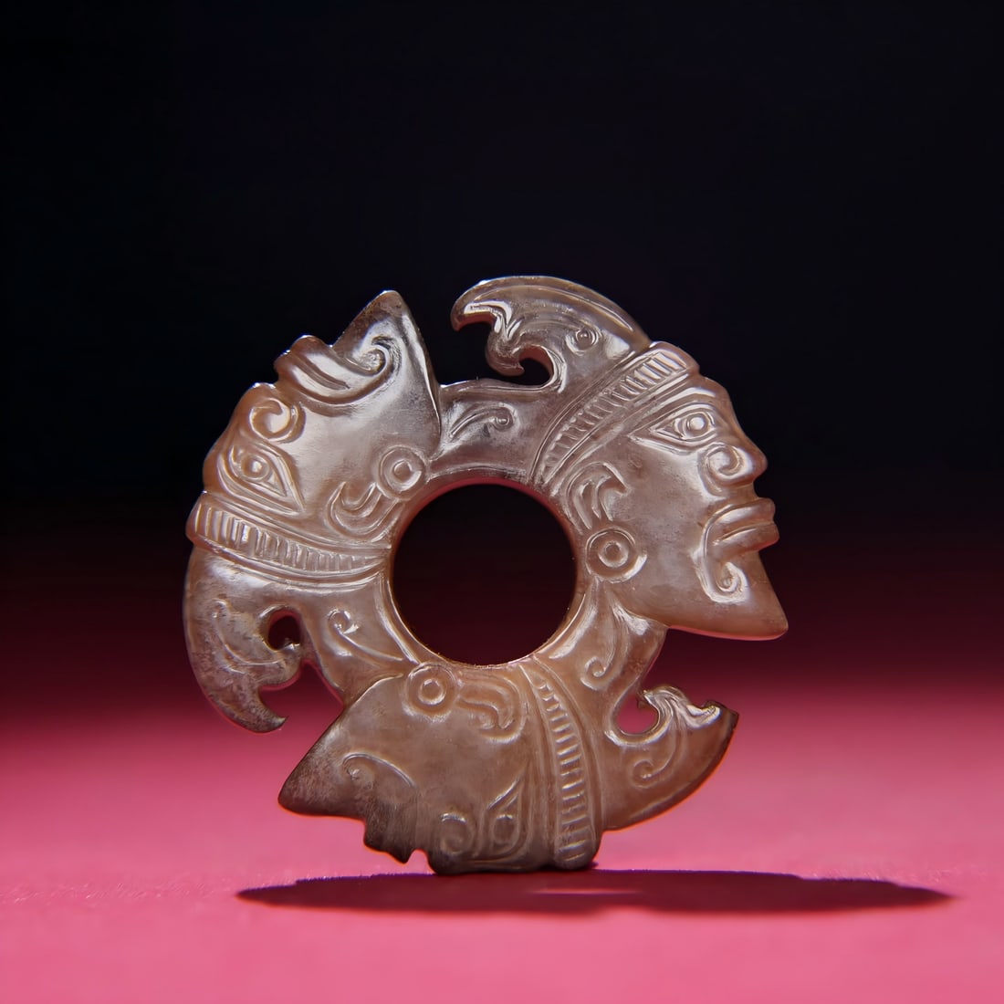 A Han Dynasty jade god head Xuanji (1 of 9)