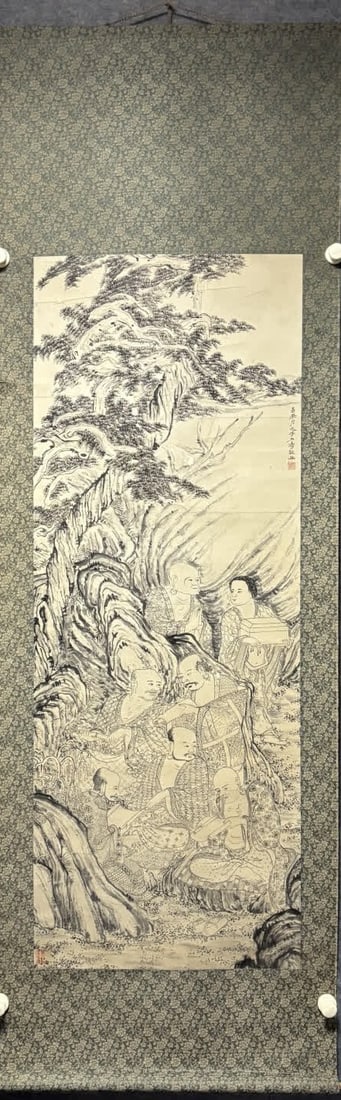 A picture of Shi Tao's character: Shi Tao's character picture SIZE: Painting core133x50cm (The Dimensions Of All Batches Are Manually Measured.If You Need More Detailed Information, Please Contact Our Customer Service Before Bidding.)