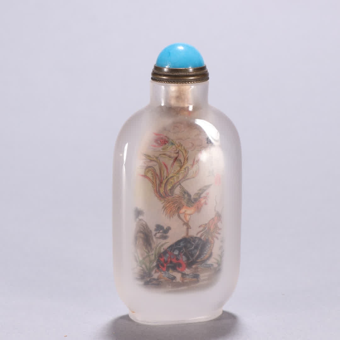 A Qing Dynasty crystal inner painting exclusively occupies the Aotou snuff bottle (1 of 9)
