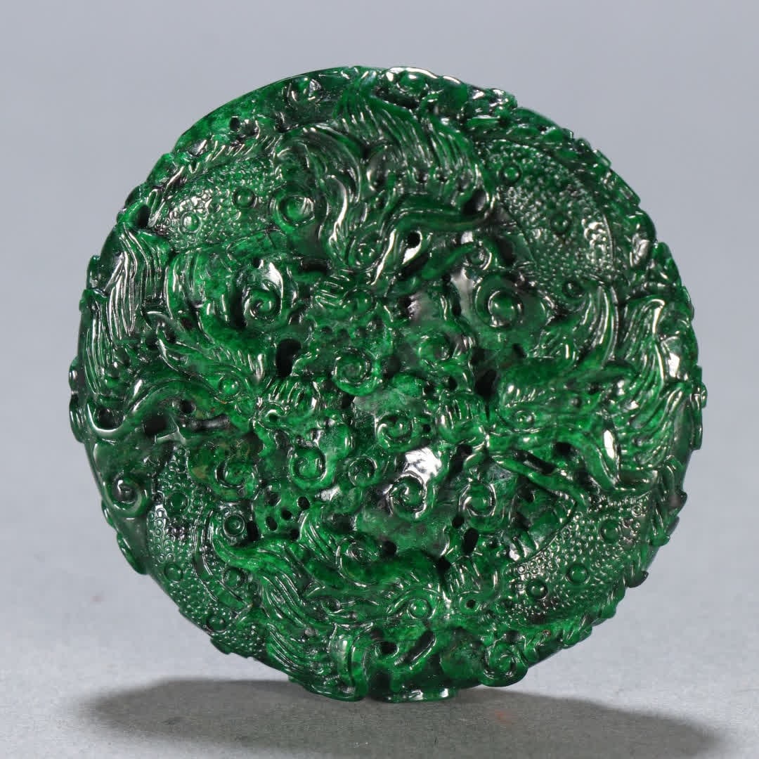 A jade dragon pattern hanging - 3