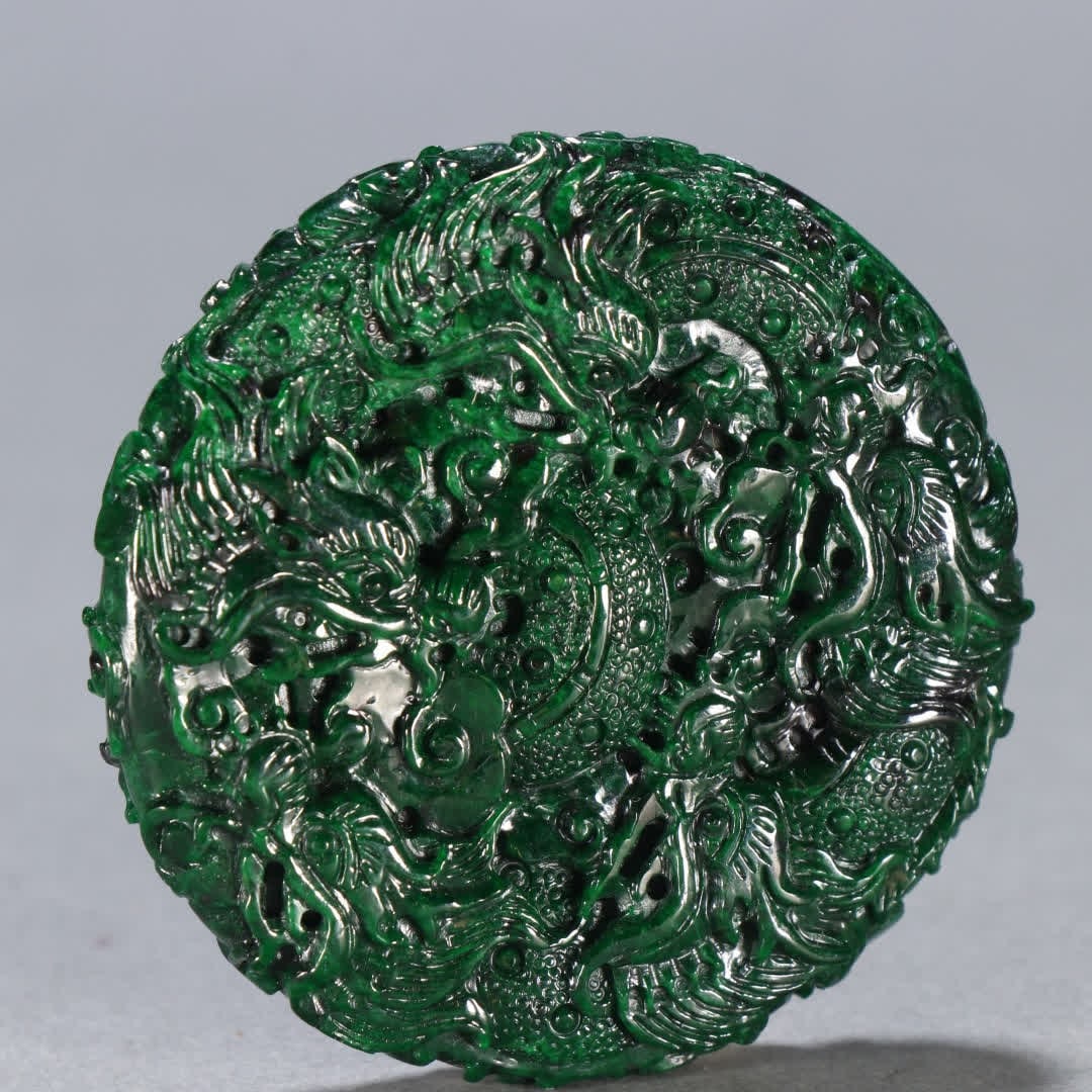 A jade dragon pattern hanging - 6