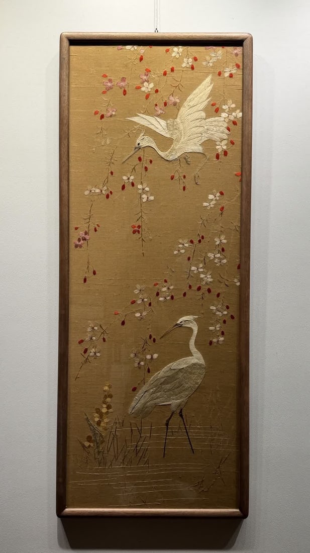 A Republic of China embroidered heron rises (1 of 5)