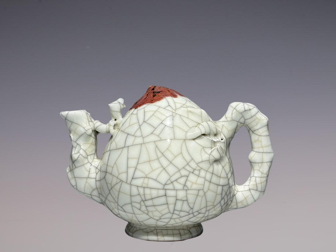 An Exquisite Guan yao Underglaze-Red Teapot (1 of 9)