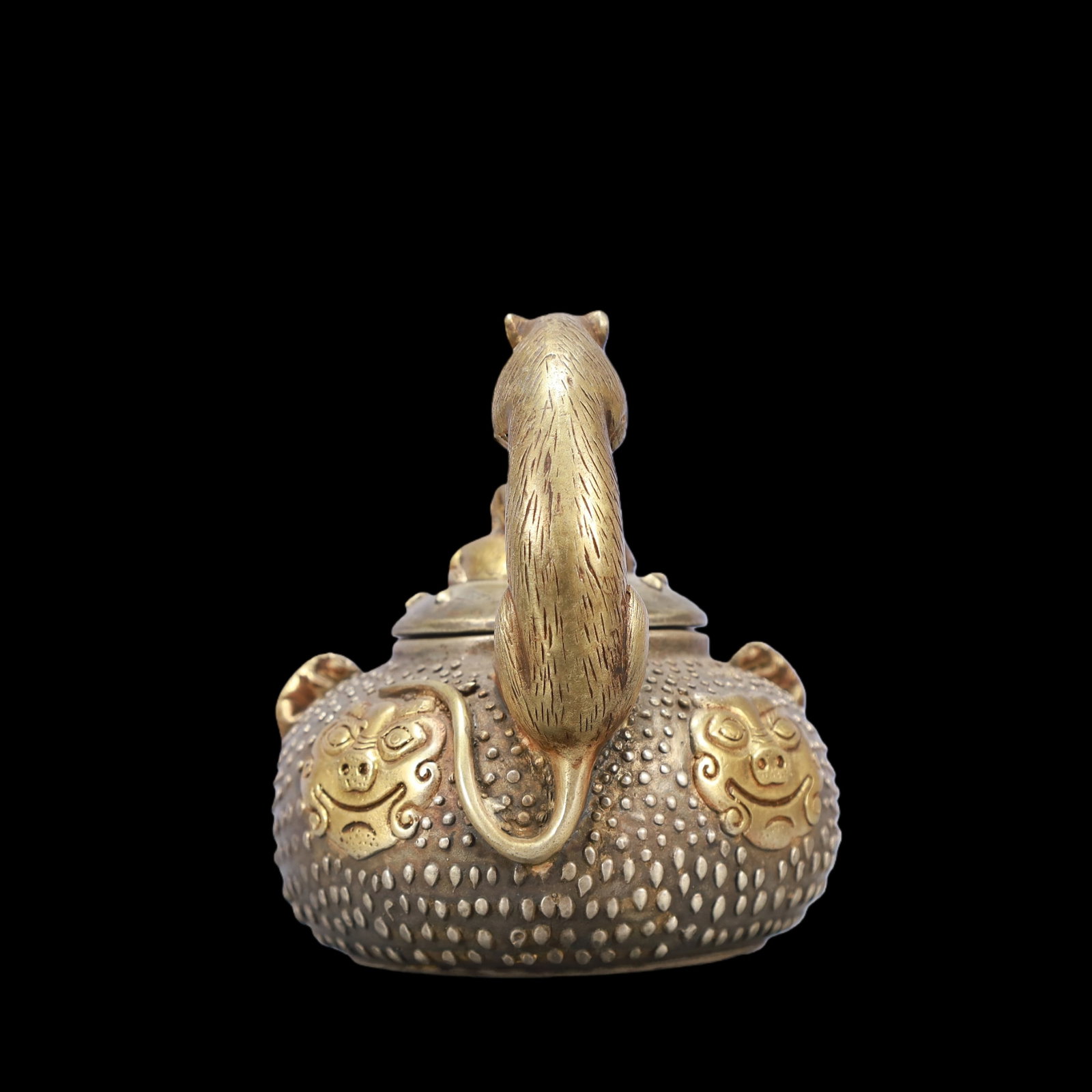 A Exquisite Gilt Silver Beast-Face Pattern Teapot - 6