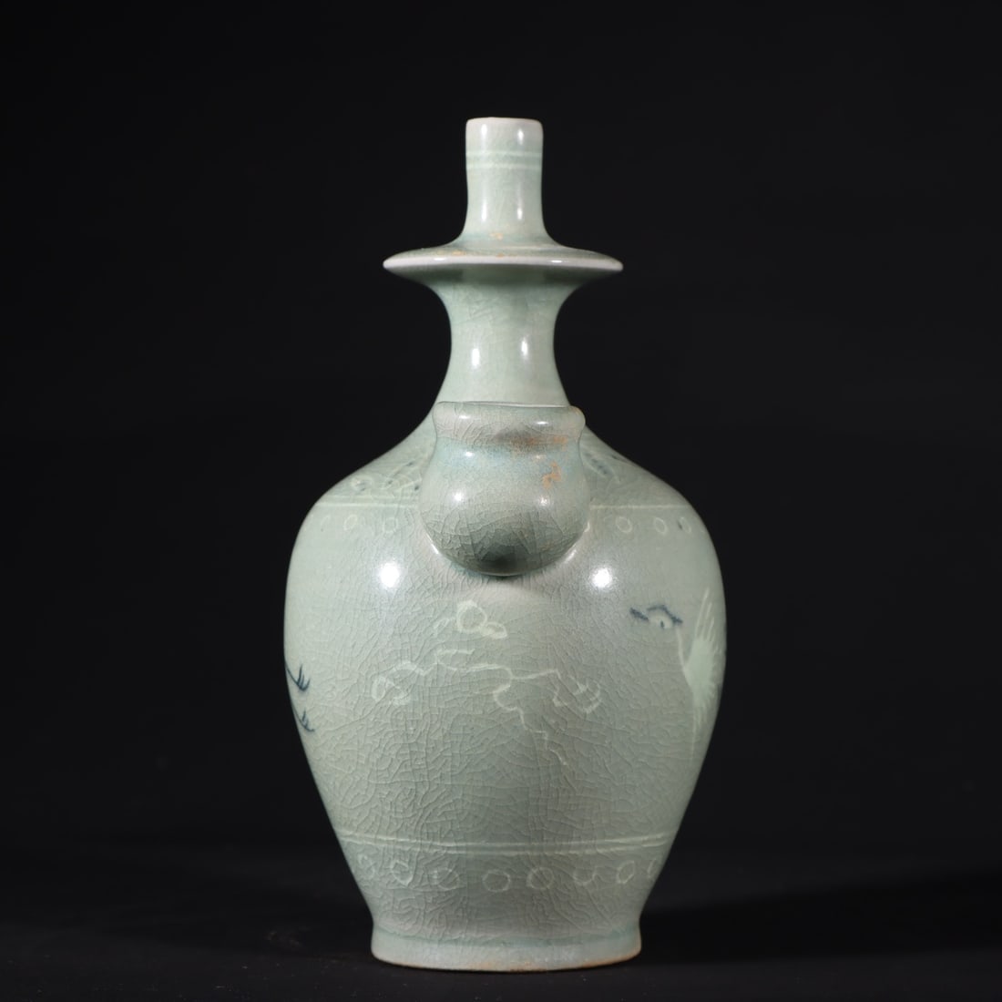 An Exquisite Celadon Crane Pattern Vase - 5