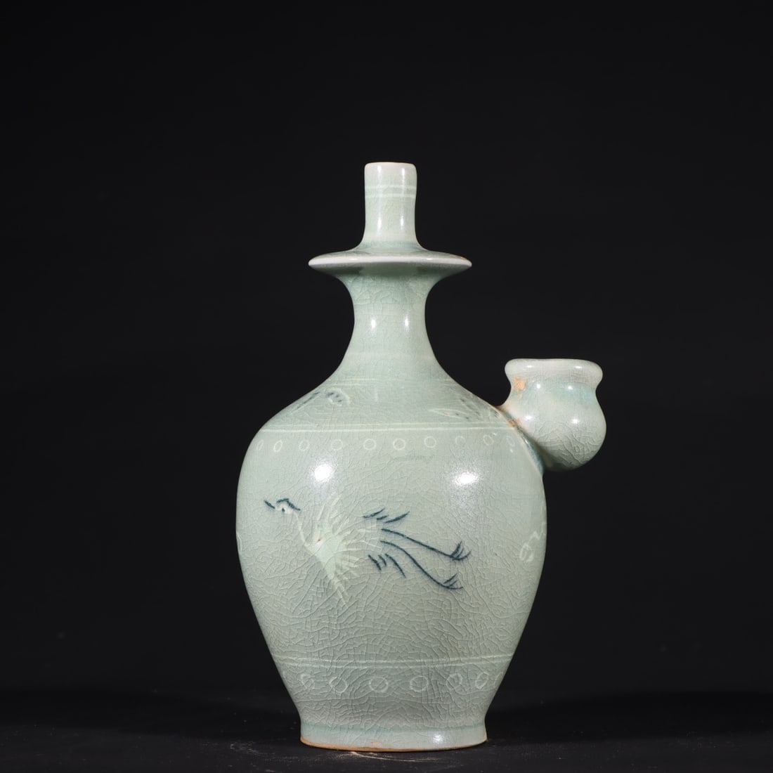 An Exquisite Celadon Crane Pattern Vase - 6