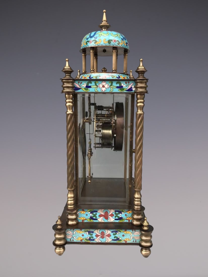An Exquisite Bronze Lotus Pattern Clock - 3