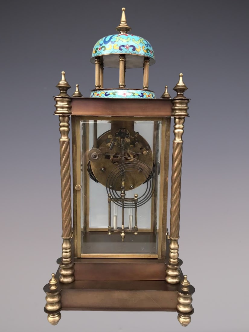 An Exquisite Bronze Lotus Pattern Clock - 6