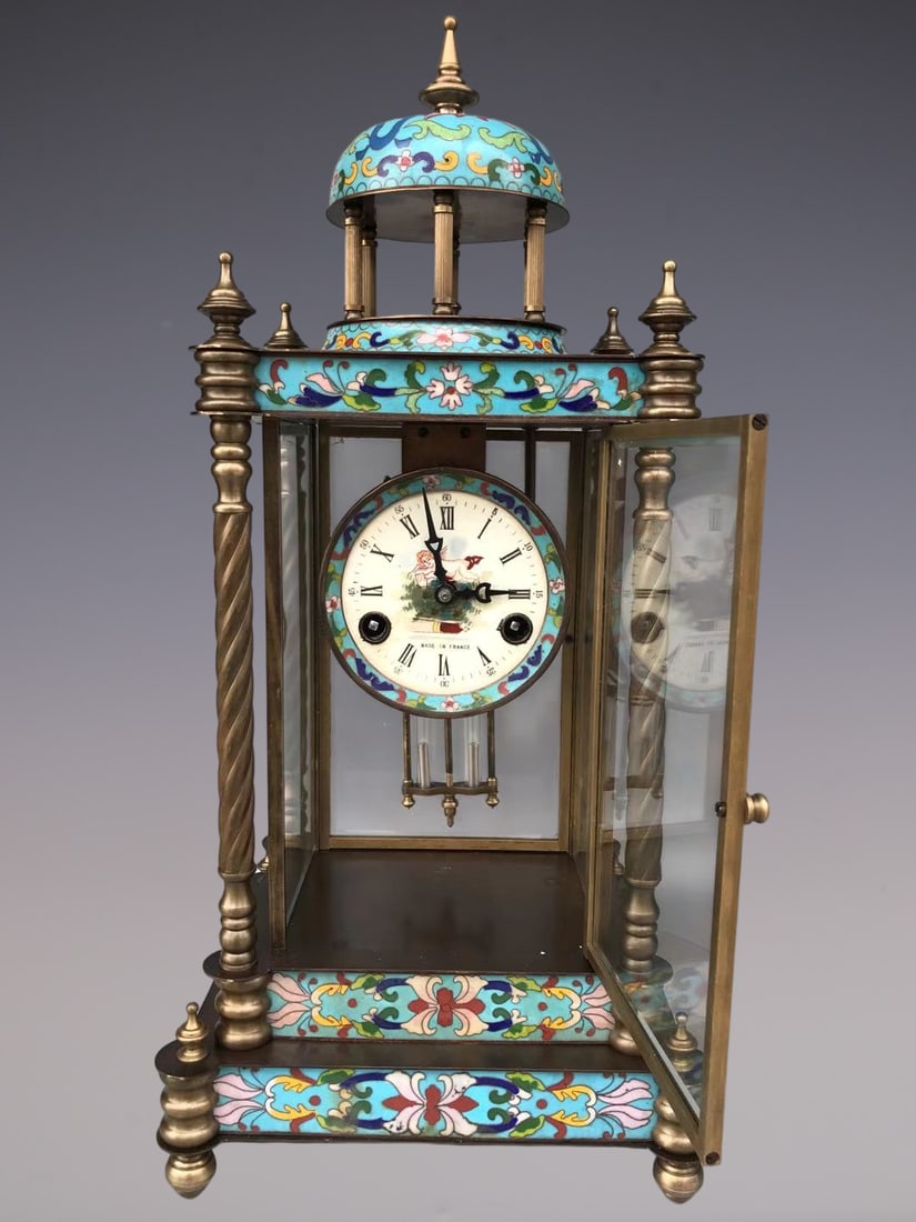An Exquisite Bronze Lotus Pattern Clock - 8