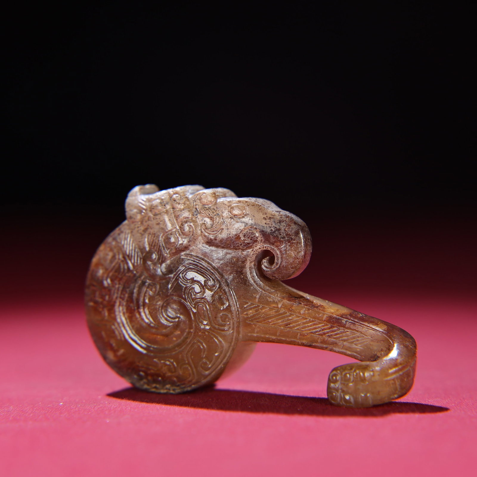 An Exquisite White Jade Bird Pattern Hook - 2