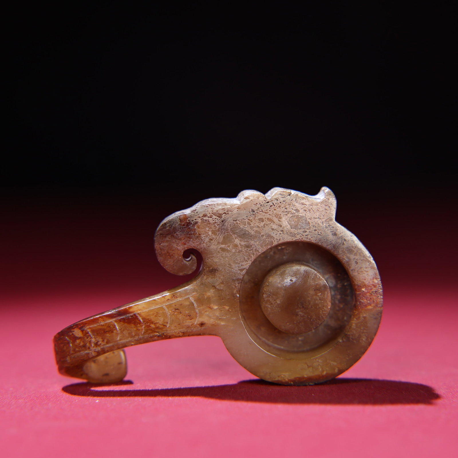 An Exquisite White Jade Bird Pattern Hook - 7