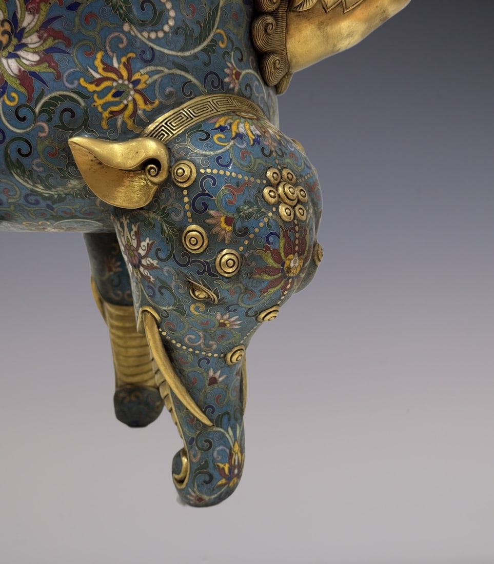 An Exquisite Cloisonne Lotus Pattern Double-Ears and Tripod Censer - 5