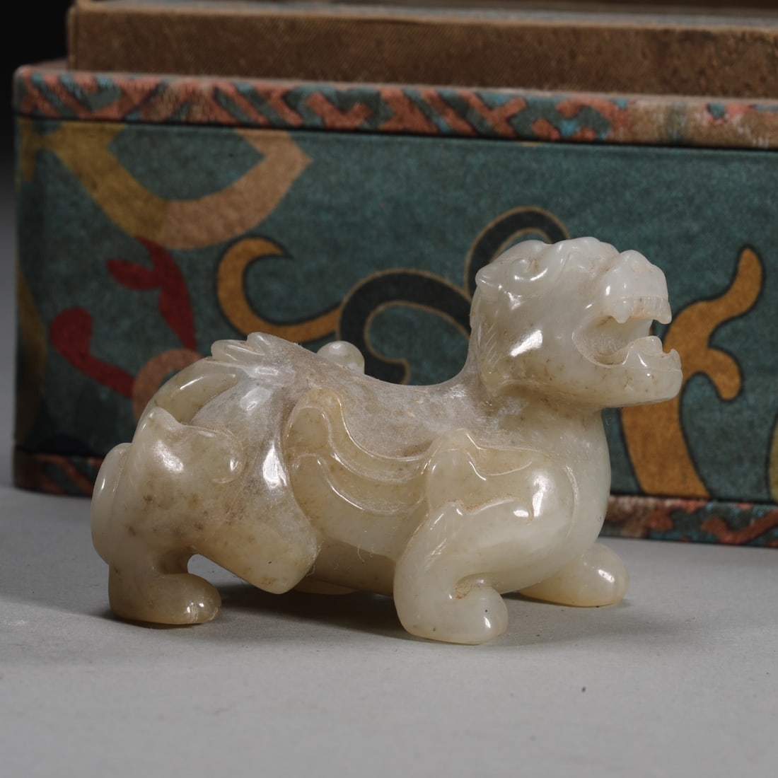 A fine Han dynasty Hetian white jade auspicious beast (1 of 8)