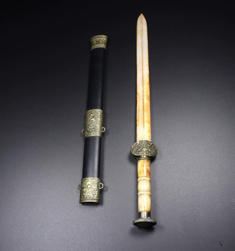 A fine Han Dynasty Hetian jade sword (1 of 9)