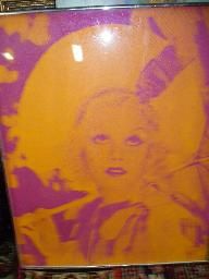 ANDY WARHOL SILKSCREEN PRINT OF JEAN HARLOW: SILKSCREEN PRINT OF JEAN HARLOW BY ANDY WARHOL. FAMOUS ACTRESS OF THE 1930'S JEAN WAS IN ALOT OF ANDY'S PRINTS 30 X 23 1/2 INCHES SET IN A MUSEUM FRAME.