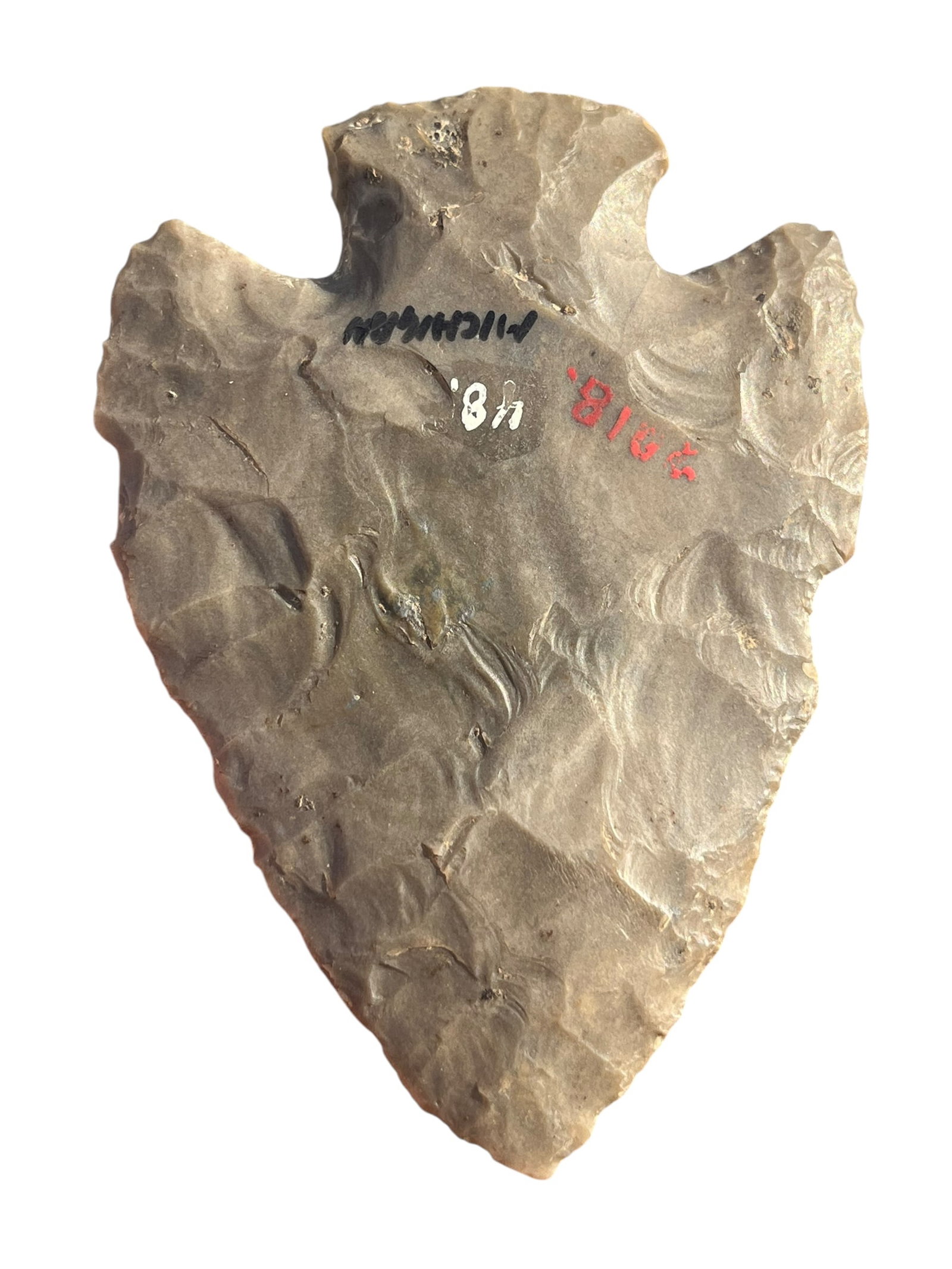 Hopewell Snyder Arrowhead: Hopewell Snyder arrowhead found Michigan. Cobden Chert with bullseye. 3 1/16” by 2 3/16”.
