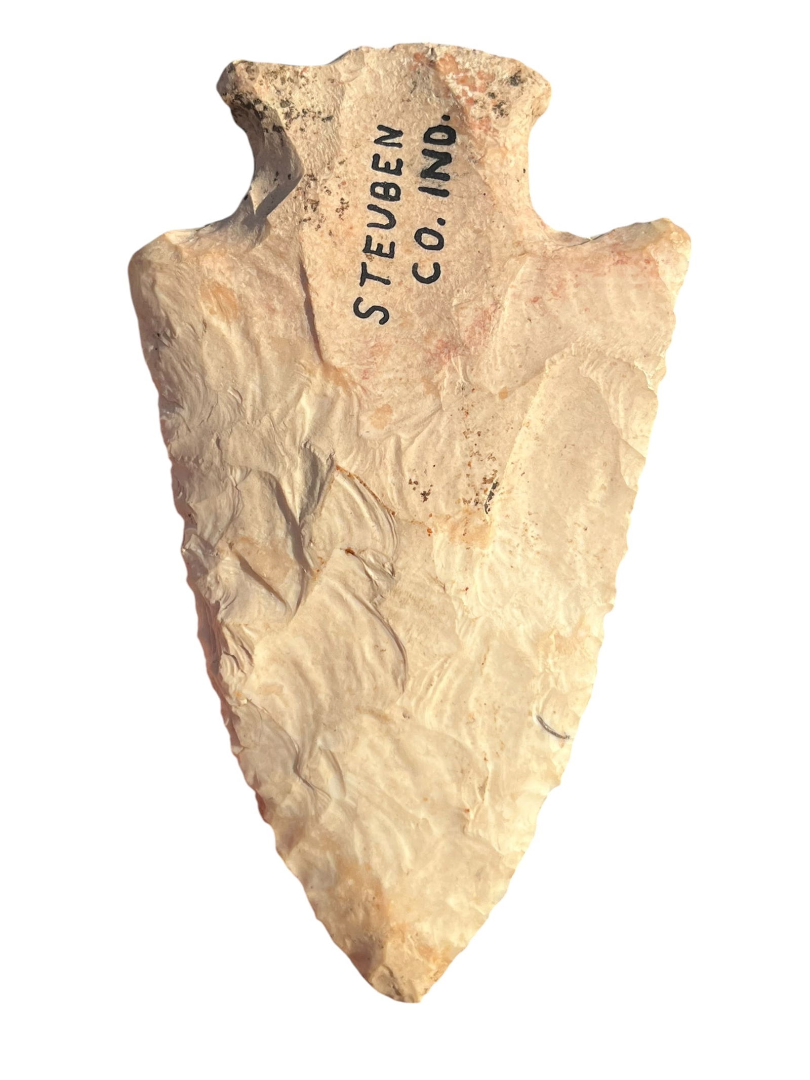 Hopewell Arrowhead. Steuben County, IN: Hopewell found in Steuben co, IN. 3 7/16”.