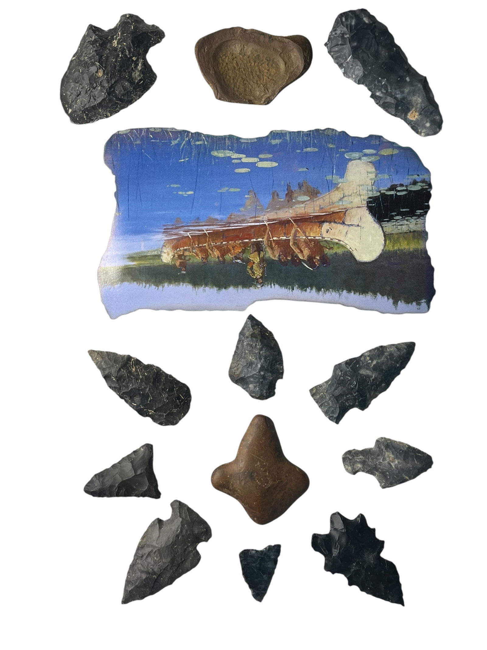 13 Artifacts + Frame. Richmond County, Ohio (1 of 3)