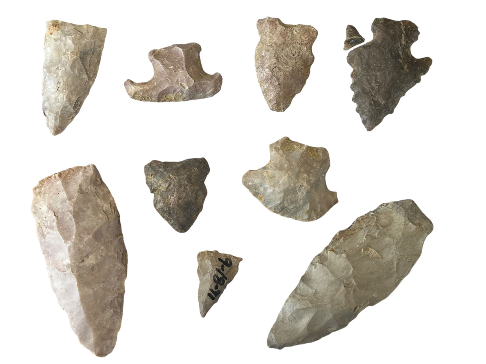 9 Arrowheads. Mount Sterling, Kentucky (1 of 4)