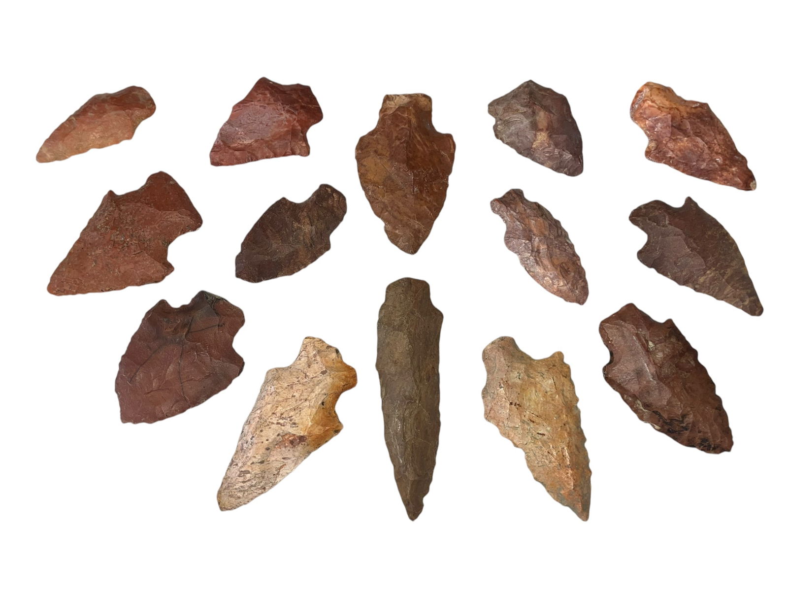 14 Arrowheads Glued Into Frame. Mississippi (1 of 4)