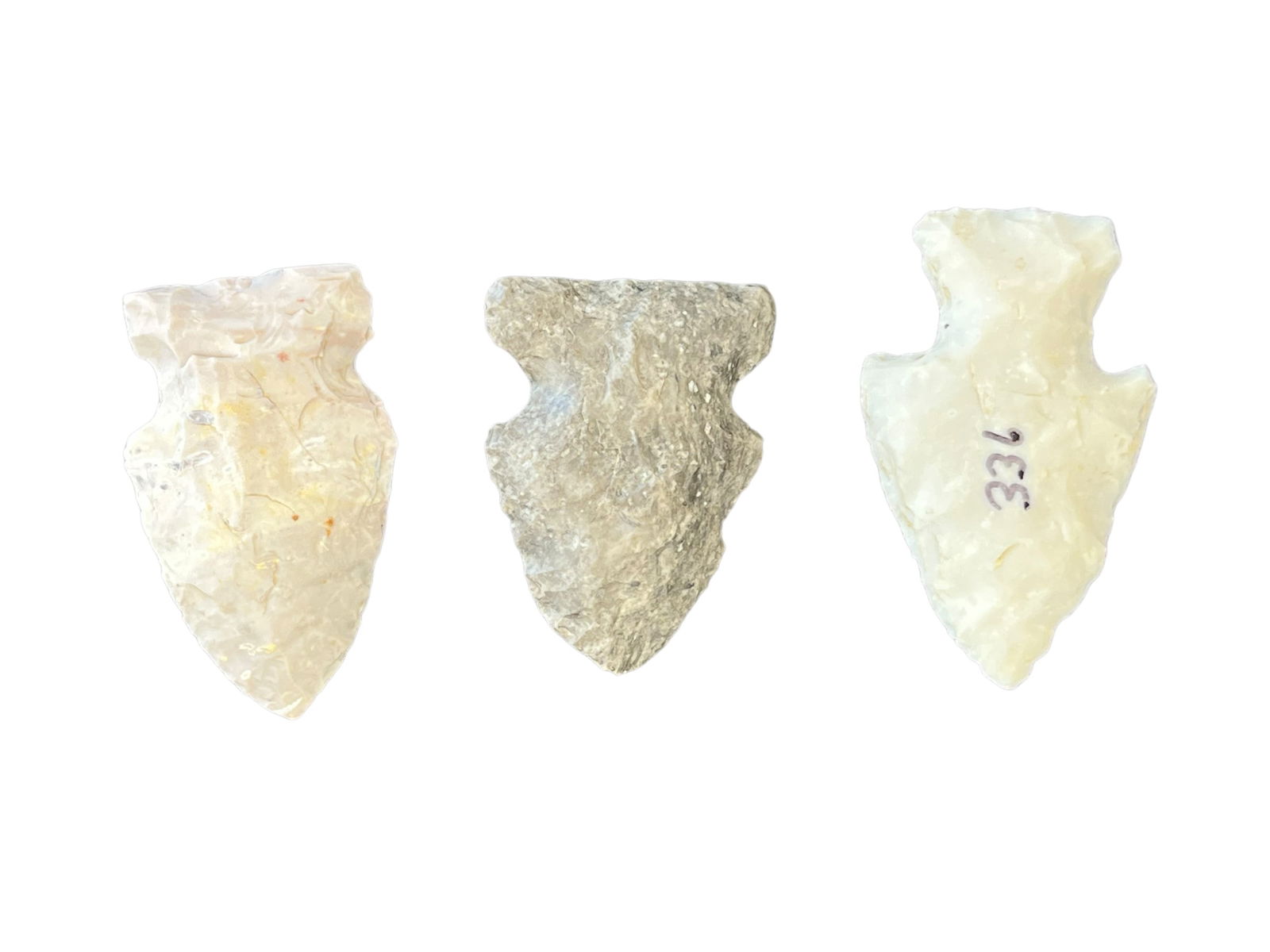 3 Arrowheads. Monroe Co, IN (1 of 2)