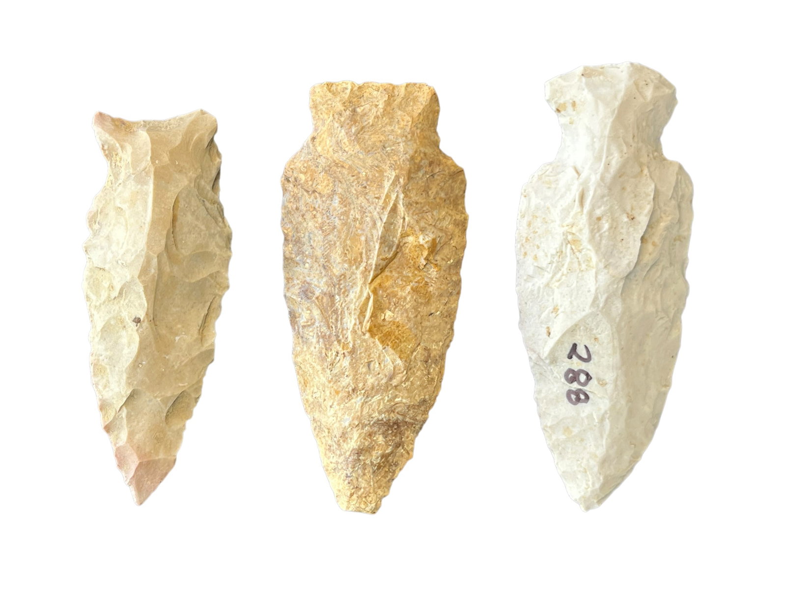 3 Arrowheads. Monroe Co, IN (1 of 2)