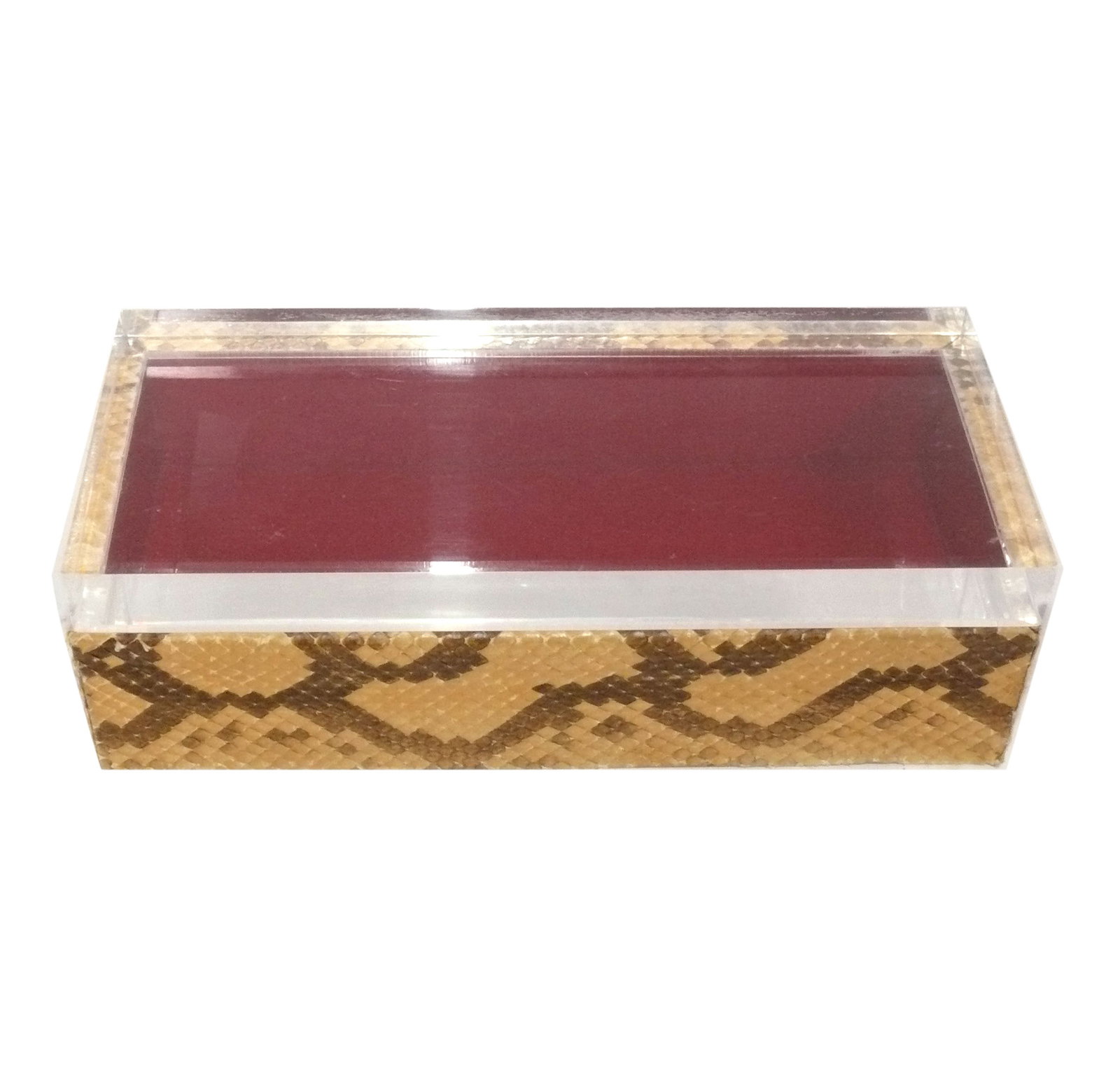 Chic Snakeskin and Lucite Box Estate of NYC Fashion Designer Jackie Rogers Karl Springer Style (1 of 5)