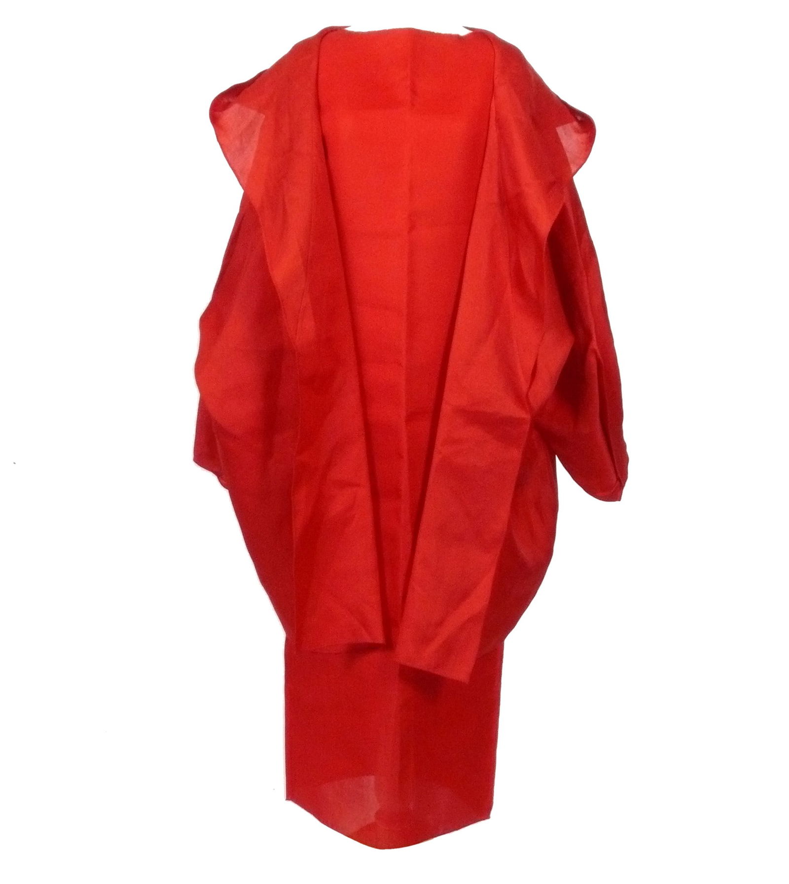 Vintage Zoran Red Silk Dress and Hooded Cape Set (1 of 7)