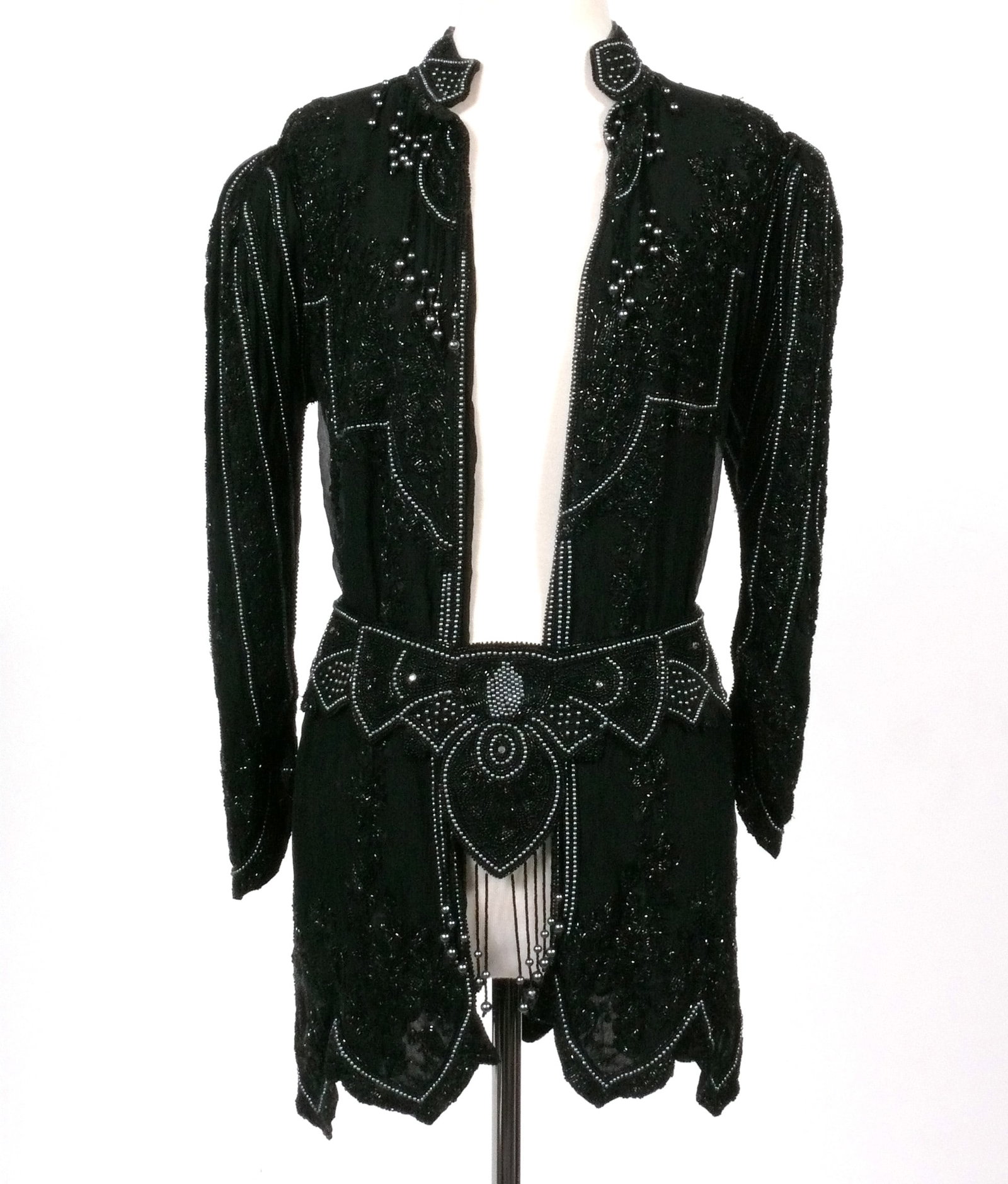 Black Beaded Jacket and Belt From The Estate of Phyllis Newman (1 of 11)