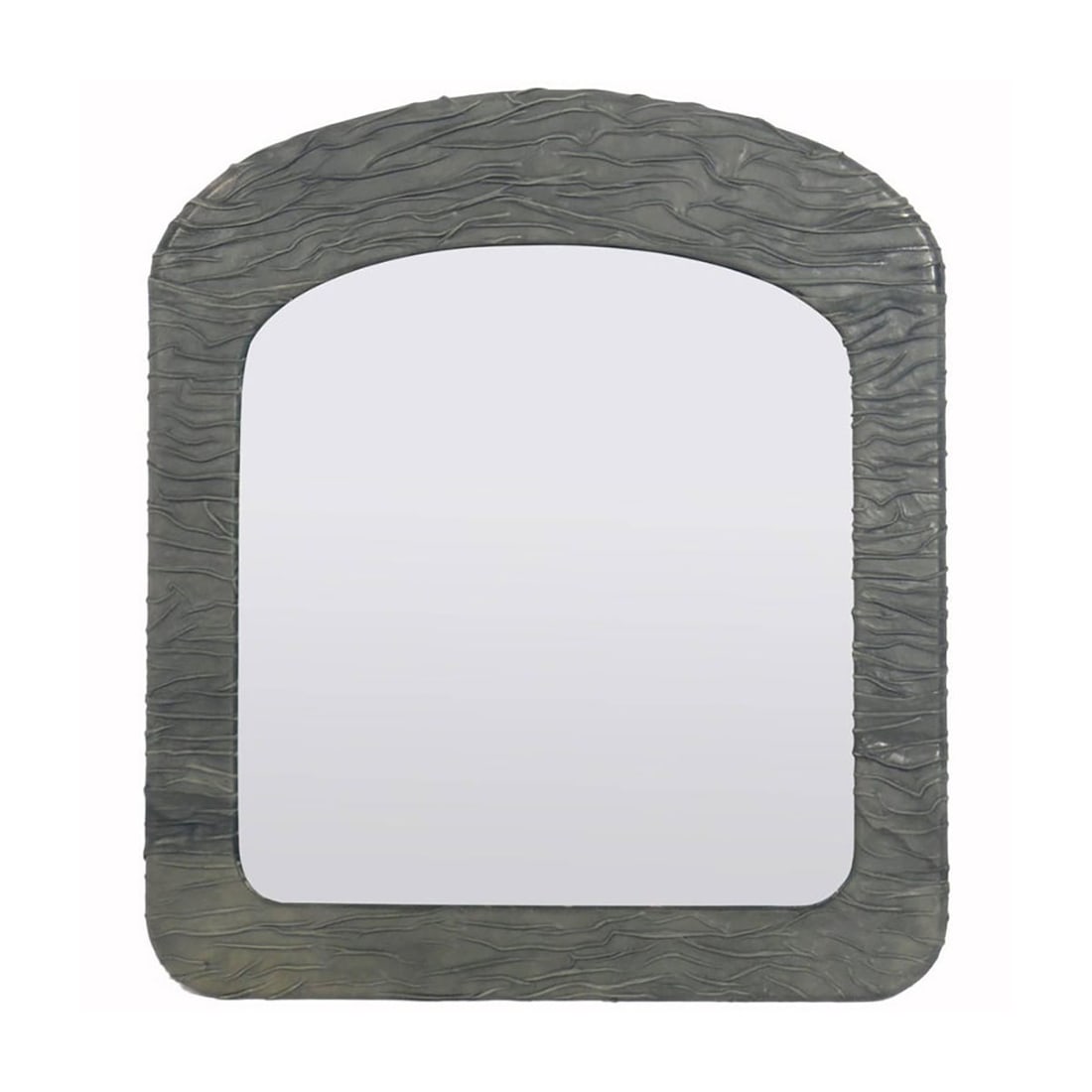 Karl Springer Style Green Leather Mirror circa 1980s (1 of 6)