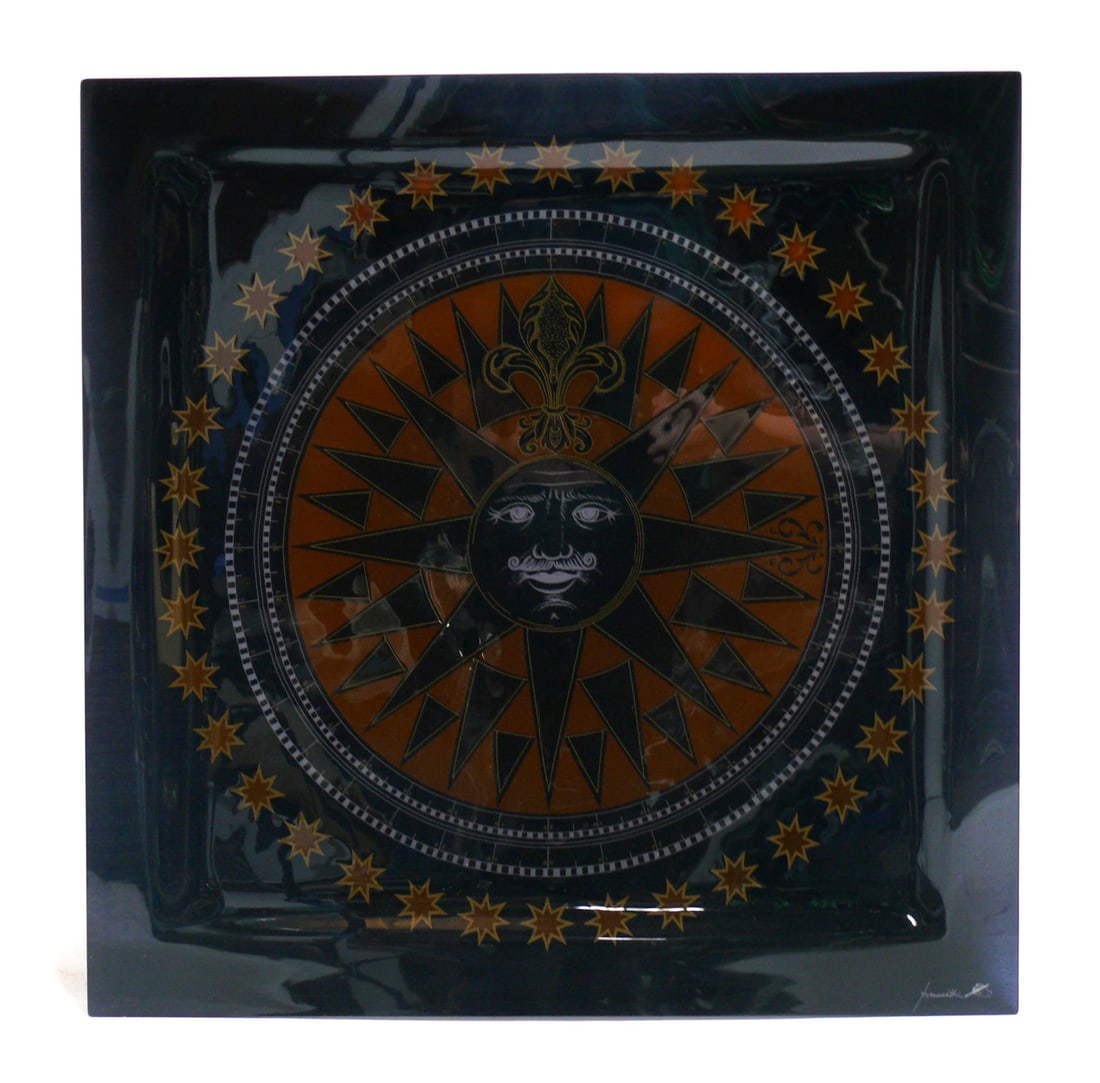 Piero Fornasetti Large Scale Sun King Acrylic Plaque 34" x 34" Mid Century Italian (1 of 5)