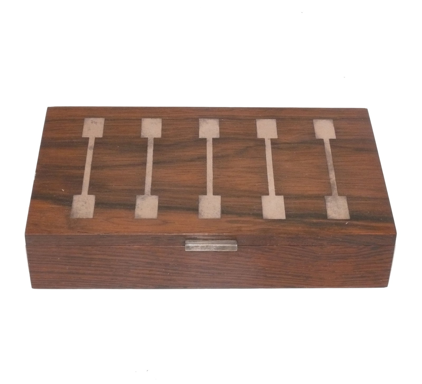 Hans Hansen for Georg Jensen Danish Modern Rosewood and Sterling Silver Inlaid Box (1 of 5)