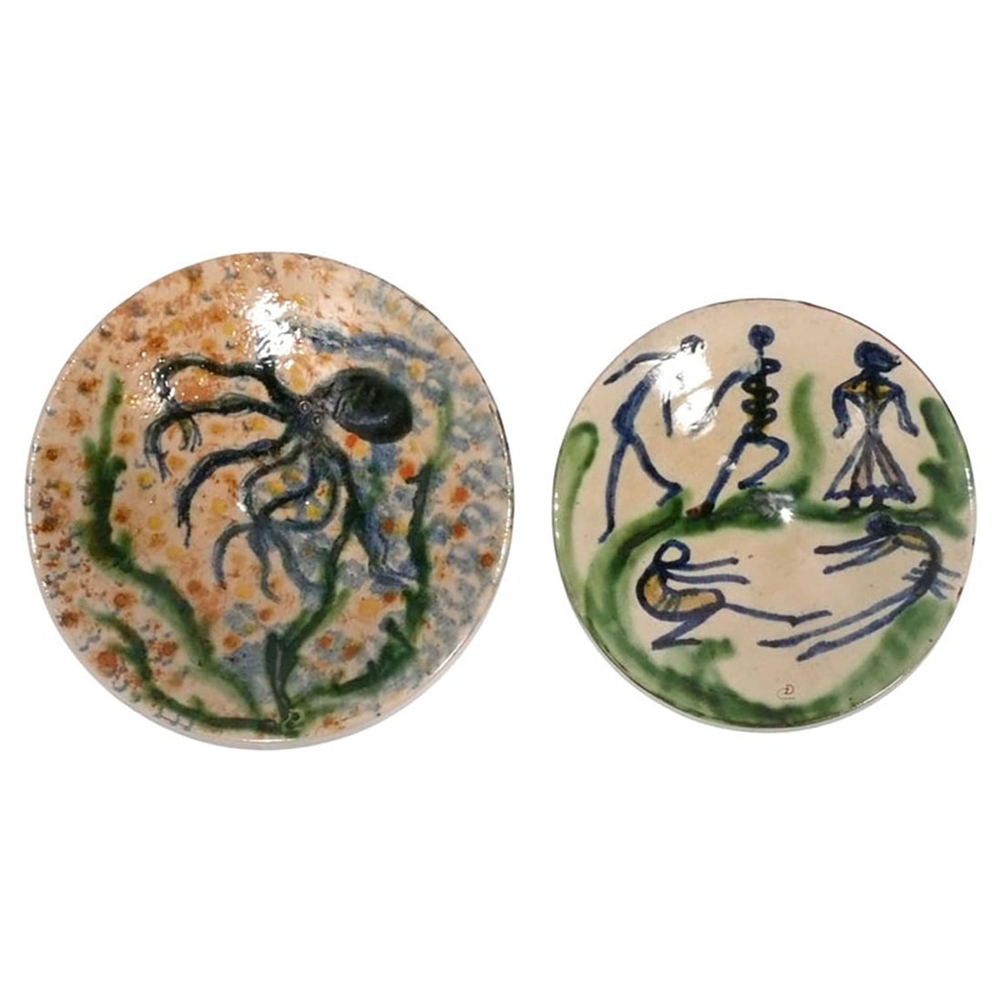 Mystery Hand Painted Ceramic Bowls Signed DC or CD (1 of 8)