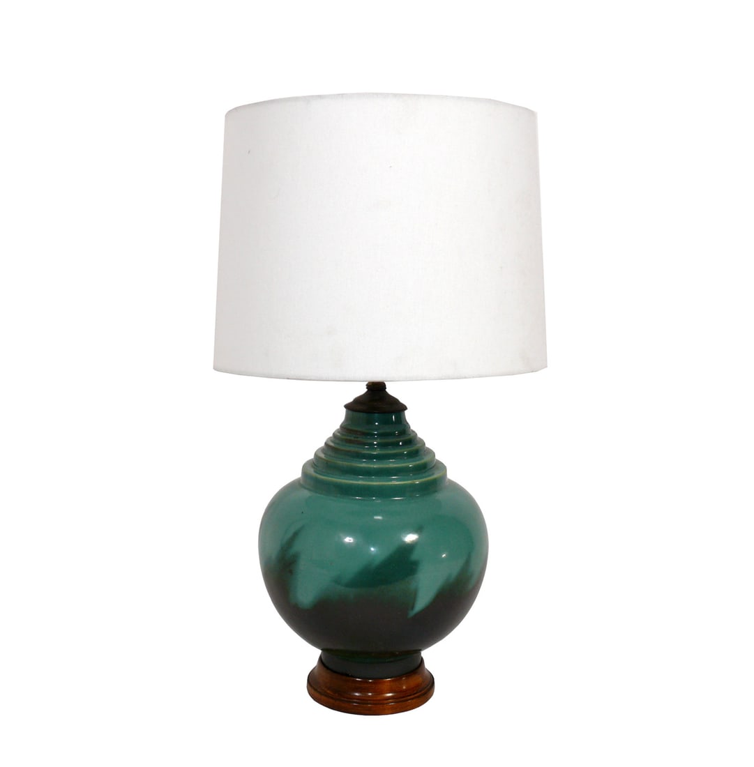Roseville Futura Art Deco Ceramic Lamp circa 1930s (1 of 5)