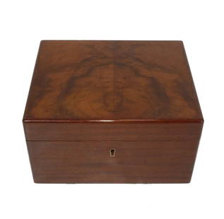 Dunhill Burlwood Humidor Cigars Tobaccianna: Elegant Burlwood Humidor, made by Dunhill of London, England, circa 1950s. Perfect for your cigars or other tobacco products. It measures 5.25"H x 9.5"W x 7.75"D. The Museum Auctions does not provide