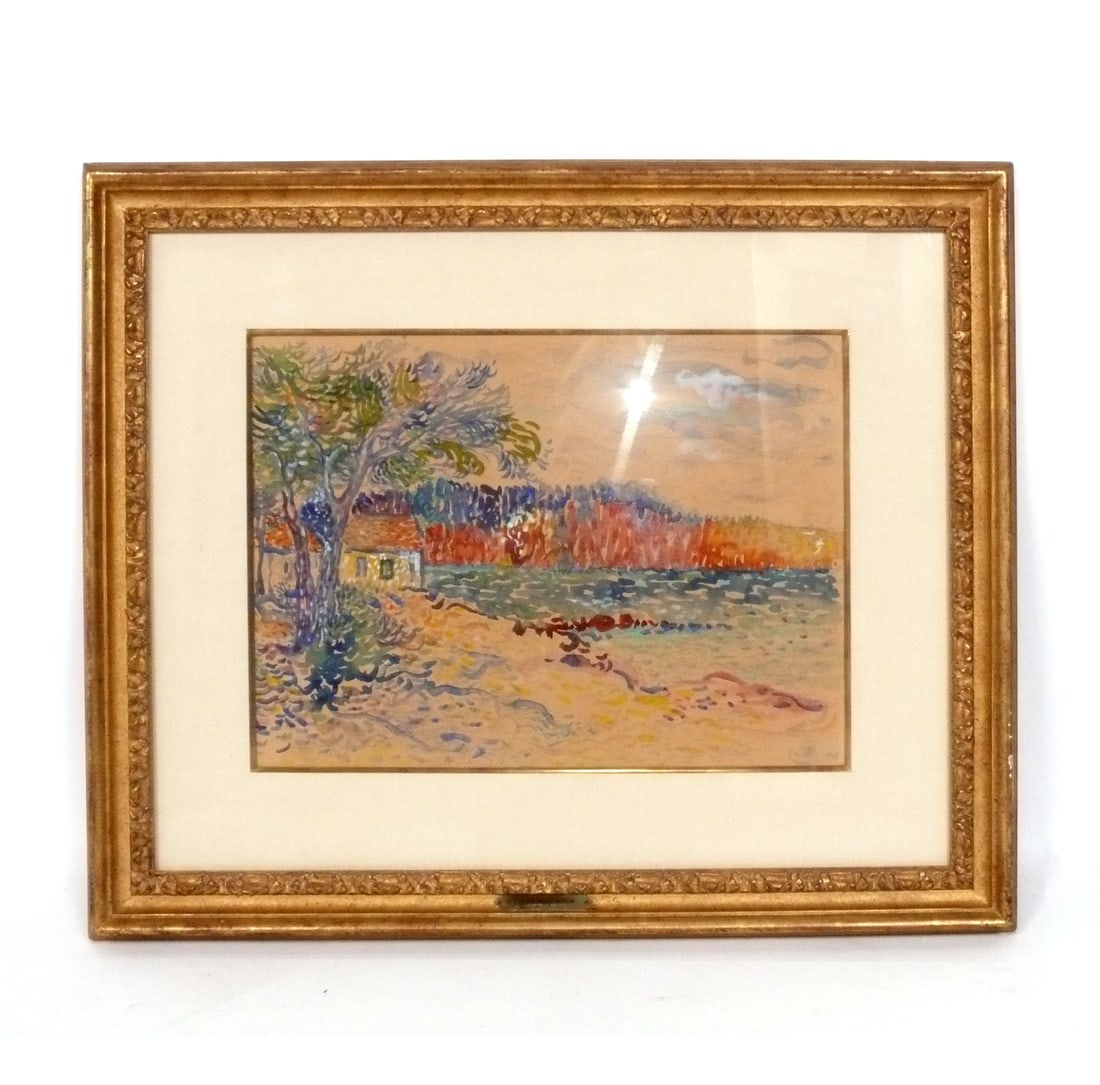 Lucien Neuquelman (French, 1909-1988) Impressionist Landscape Painting: Signed and dated lower right. 24.25"H x 29.5"W x 1"D, framed measurements. The Museum Auctions does not provide in house shipping for any items. We have several other shipping options:We offer free lo