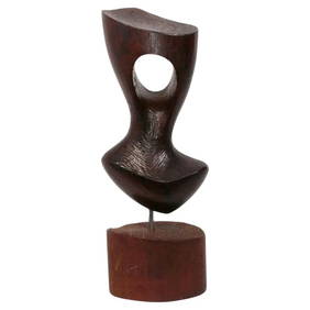 Abstract Wood Sculpture in the Style of Barbara Hepworth (1 of 5)