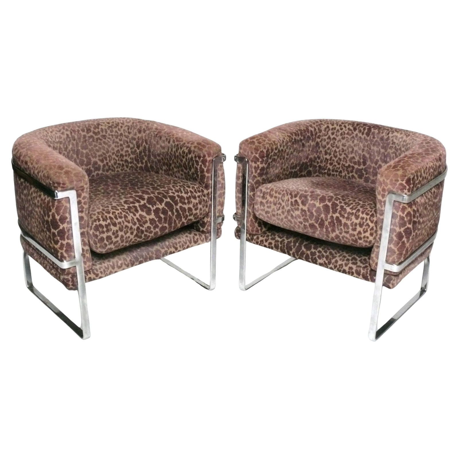 Pair of Italian Chrome Lounge Chairs by Claudio Salocchi for Sormani (1 of 6)