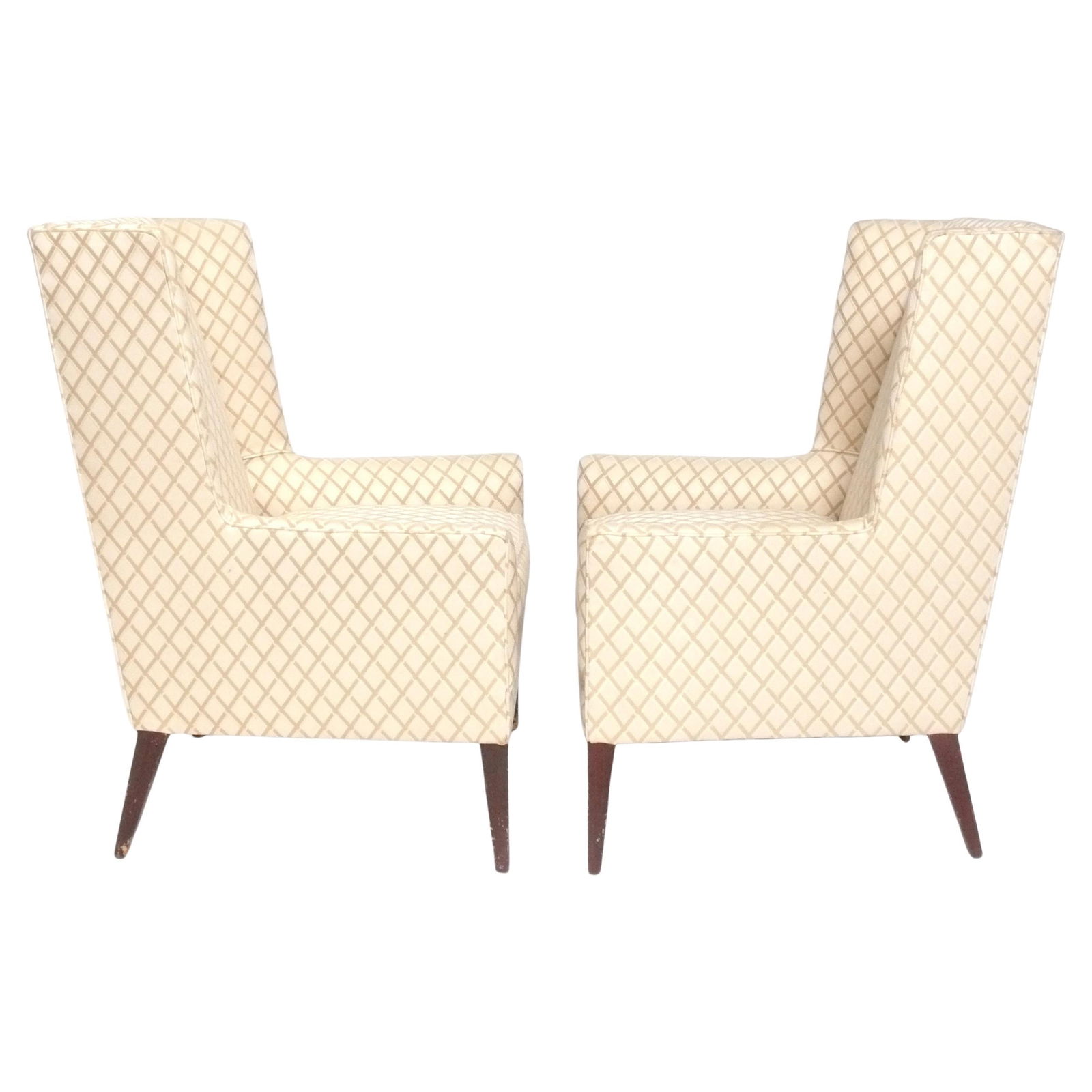Pair of Clean Lined Midcentury Wing Chairs (1 of 5)