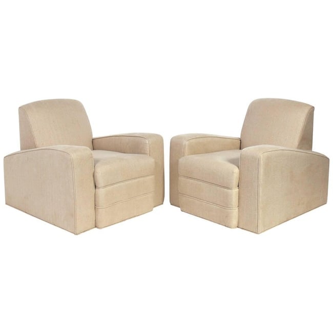 Pair of Low Slung French Art Deco Lounge Chairs (1 of 6)