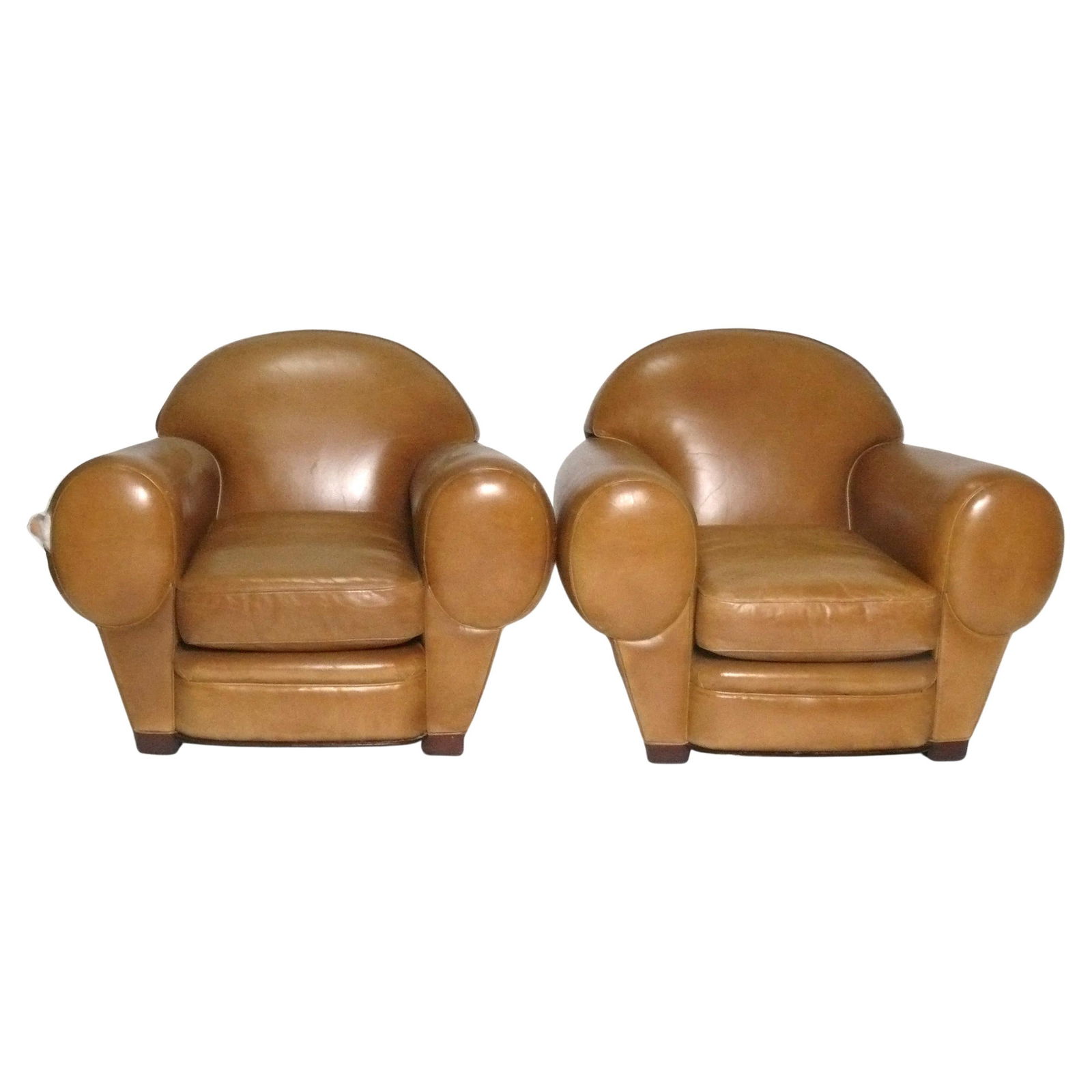 Emile Jacques Ruhlmann Design Pair of Art Deco Style "Elephant" Club Chairs (1 of 9)