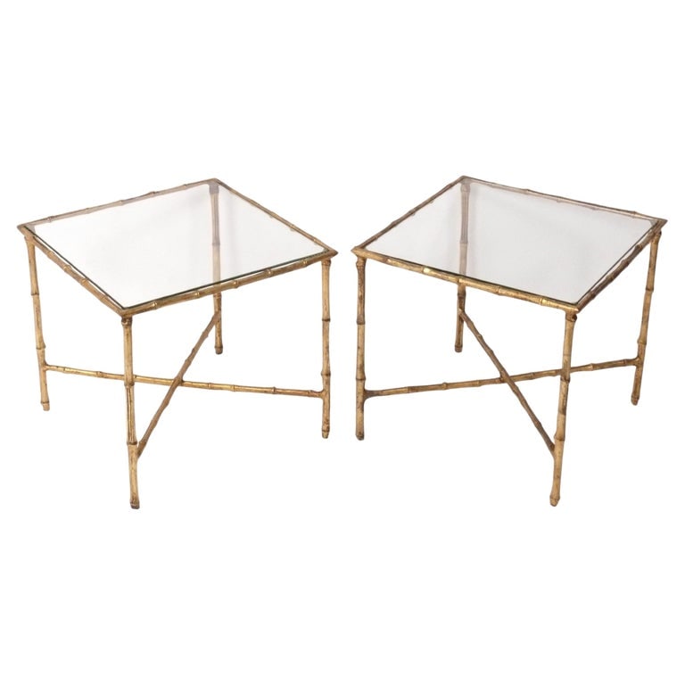 Gilt Faux Bamboo End Tables or Night Stands (1 of 5)