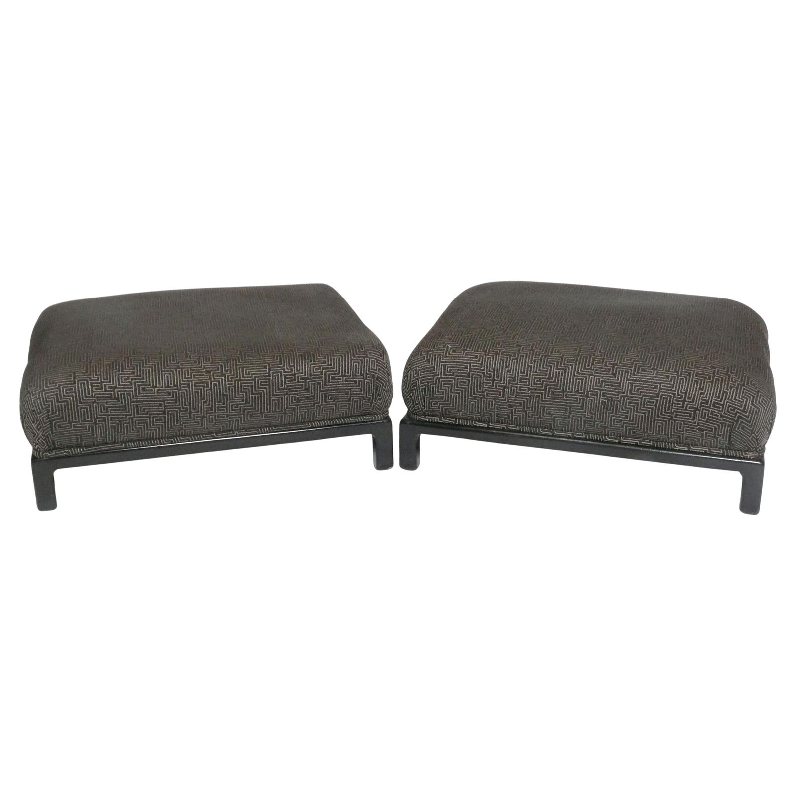 Pair of Low Slung Asian Inspired Midcentury Stools (1 of 4)