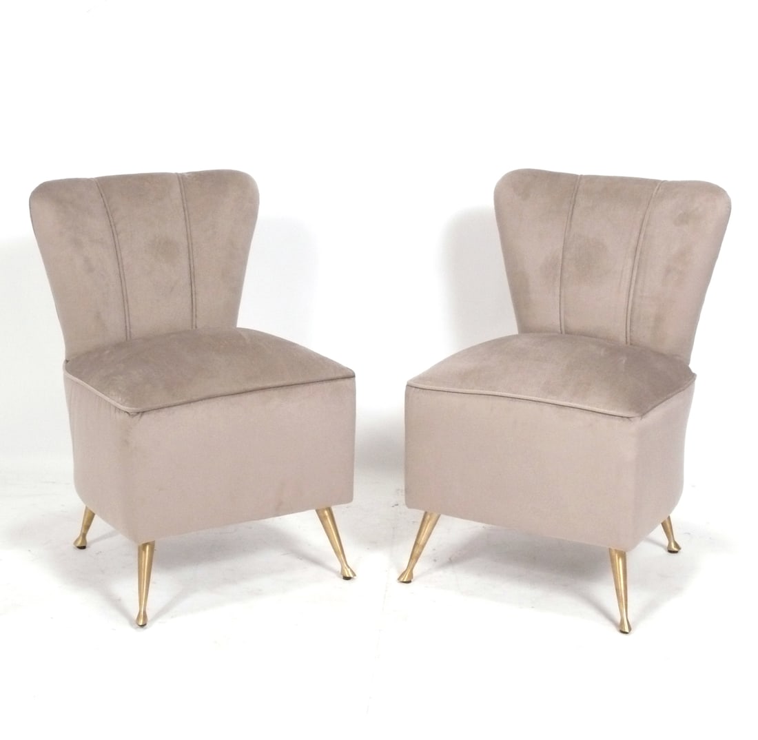 Curvaceous Italian Slipper Lounge Chairs Mid Century Paolo Buffa Style (1 of 4)