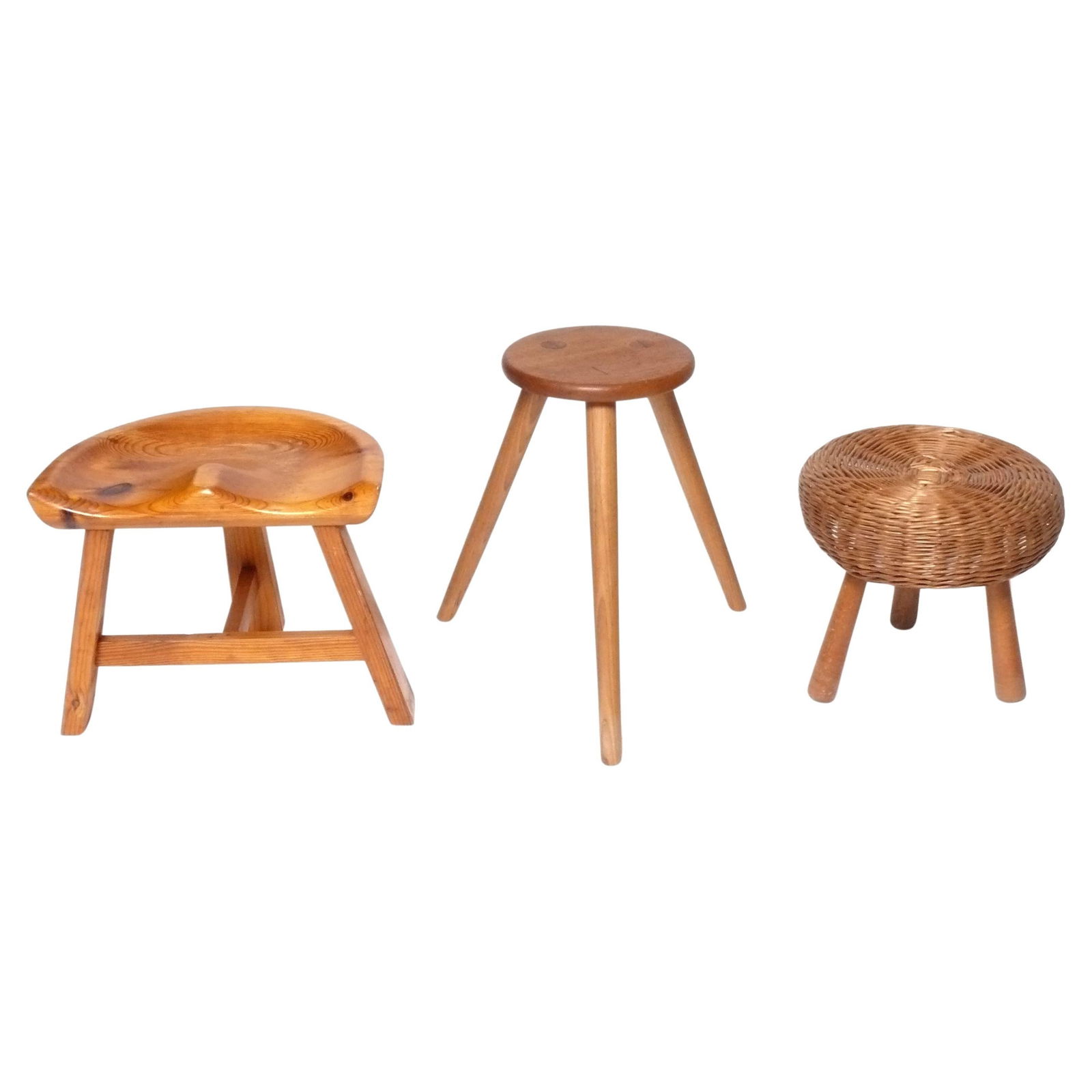 Group of Three Stools Tony Paul Charlotte Perriand Style (1 of 6)