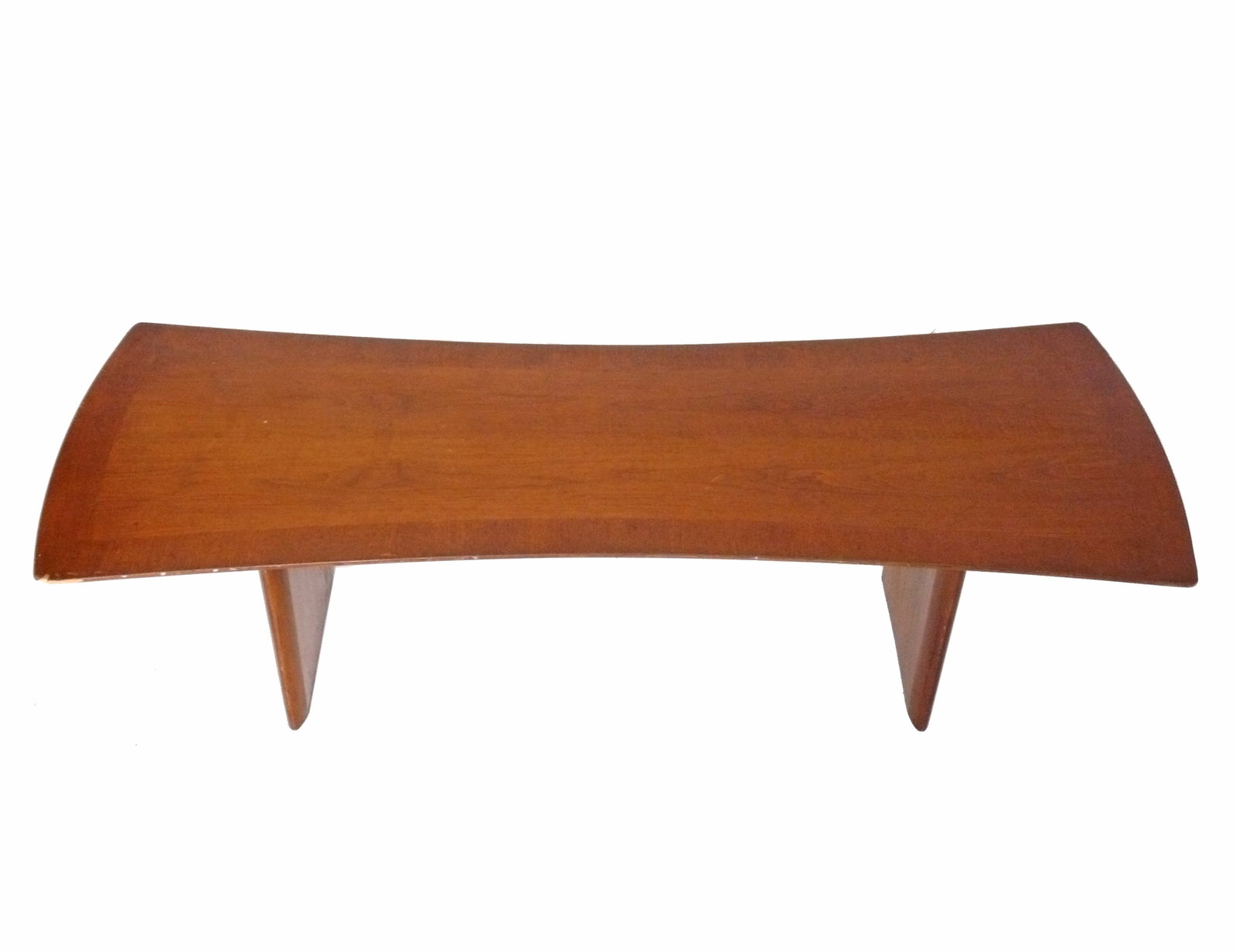 Curvaceous Coffee Table by T.H. Robsjohn Gibbings: Curvaceous coffee table, designed by T.H. Robsjohn Gibbings for Widdicomb, American, circa 1950s. 15.5"H x 60"W x 23.75"D.