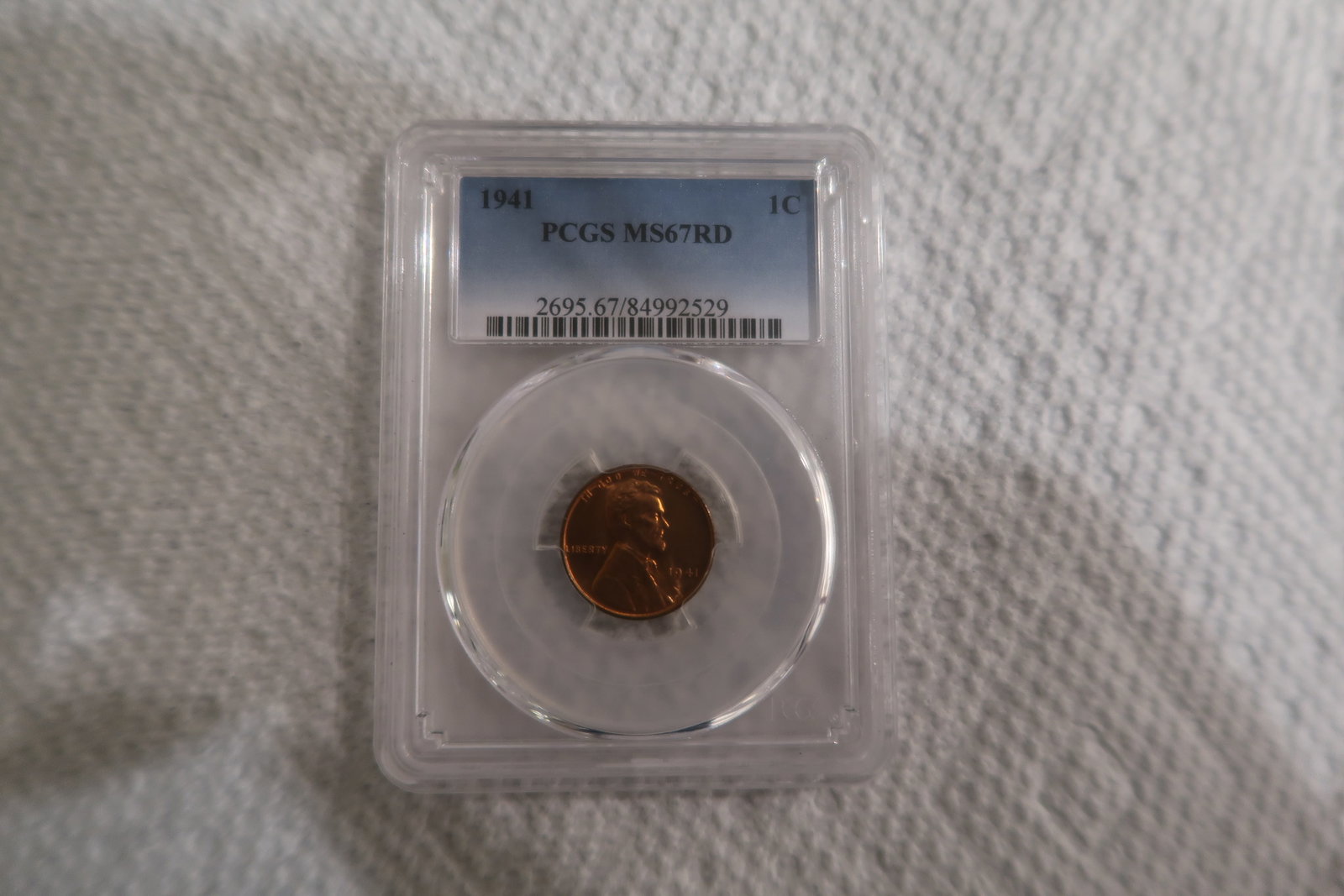 Very High Grade Wheat Penny 1941 PCGS Graded MS67RD (1 of 2)