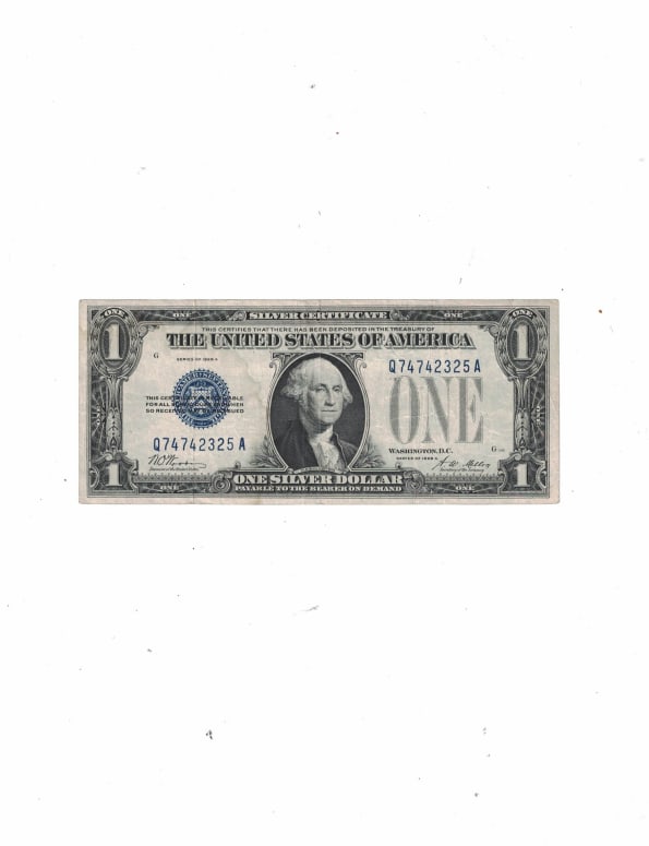 Silver Certificate 1928A 1 Dollar Banknote Blue Seal (1 of 2)