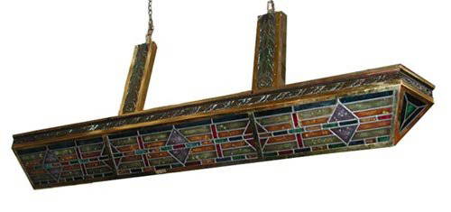 V Shaped Stained Glass Lighting Fixture